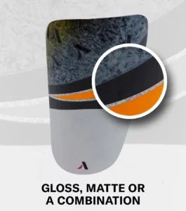 Custom shin guard matte and gloss